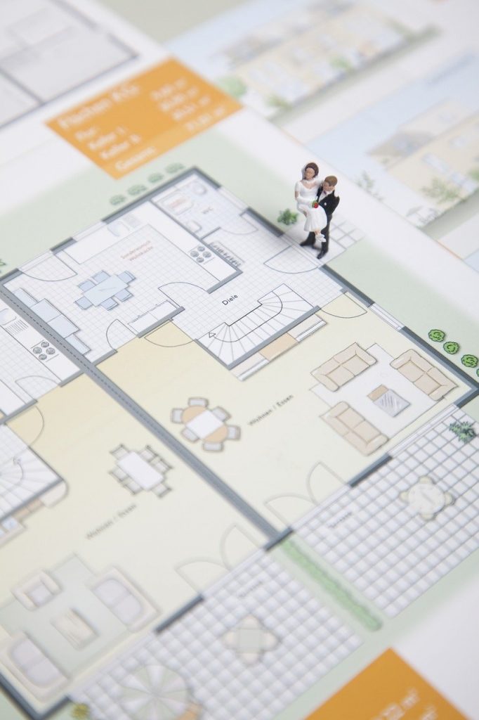 catchment, house, architecture, setup, to build, bride and groom, married couple, wedding, love